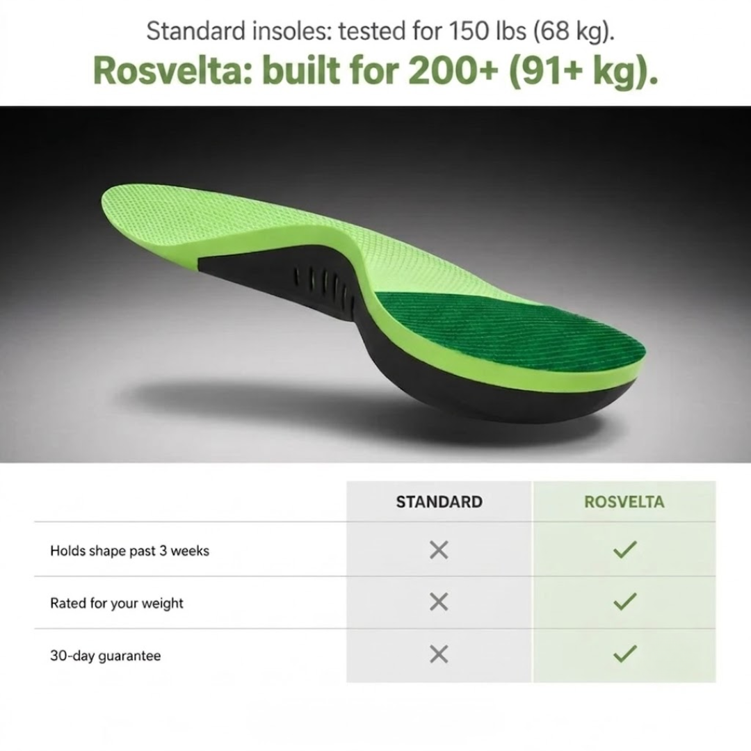 Rosvelta Solidus™ — Load-Rated Insole for 200–350 lbs (91–160 kg)