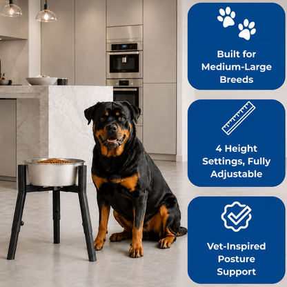 Rosvelta Neutral Neck Orthopedic Bowl Stand For Medium-Large Breeds