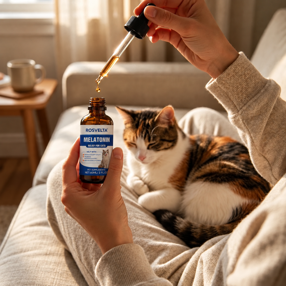 Rosvelta Calming Drops — Daily Calming Support for Anxious Cats